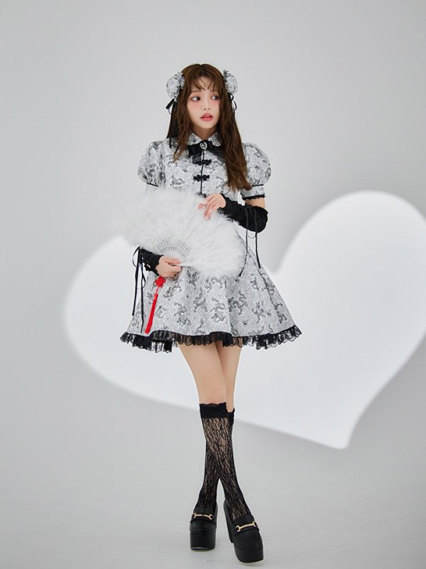 画像13: 【ハロウィン】アームウォーマー付きフレアスカートチャイナ 【コスプレ5点セット】 【S-XLサイズ/4カラー】[HC03] (13)