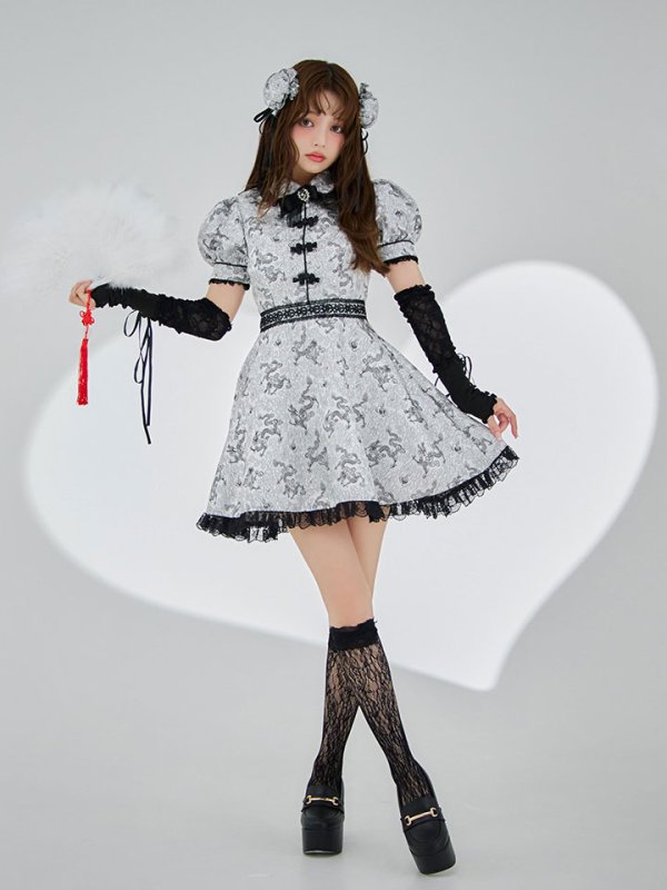 画像15: 【ハロウィン】アームウォーマー付きフレアスカートチャイナ 【コスプレ5点セット】 【S-XLサイズ/4カラー】[HC03] (15)