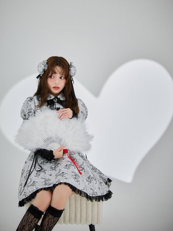 画像16: 【ハロウィン】アームウォーマー付きフレアスカートチャイナ 【コスプレ5点セット】 【S-XLサイズ/4カラー】[HC03] (16)