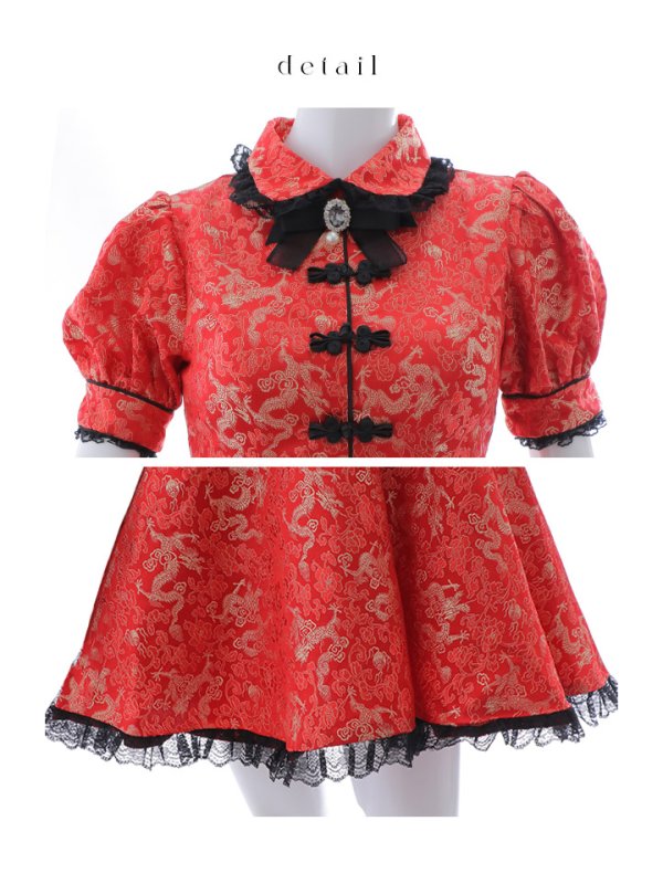 画像23: 【即日発送！】【ハロウィン】アームウォーマー付きフレアスカートチャイナ 【コスプレ5点セット】 【S-XLサイズ/２カラー】(SE01YN)[OF04] (23)