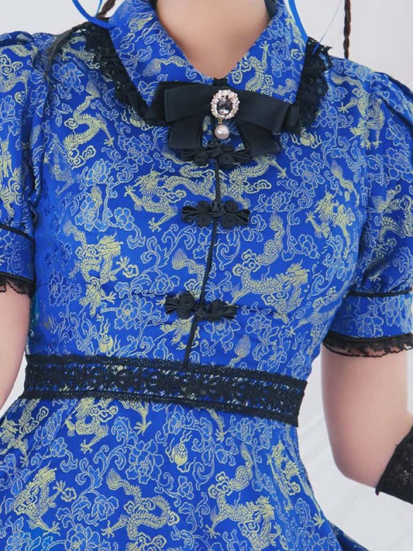 画像21: 【即日発送！】【ハロウィン】アームウォーマー付きフレアスカートチャイナ 【コスプレ5点セット】 【S-XLサイズ/２カラー】(SE01YN)[OF04] (21)