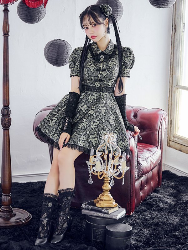 画像8: 【即日発送！】【ハロウィン】アームウォーマー付きフレアスカートチャイナ 【コスプレ5点セット】 【S-XLサイズ/２カラー】(SE01YN)[OF04] (8)