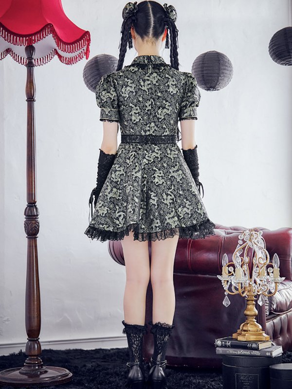 画像9: 【即日発送！】【ハロウィン】アームウォーマー付きフレアスカートチャイナ 【コスプレ5点セット】 【S-XLサイズ/２カラー】(SE01YN)[OF04] (9)