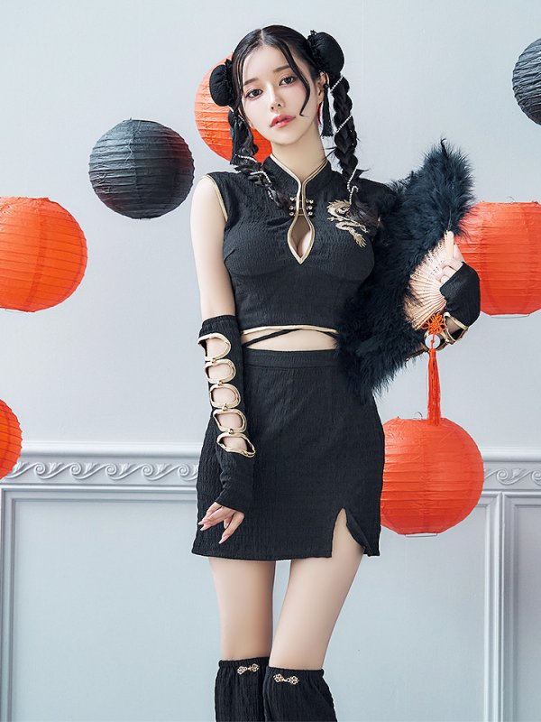 画像22: 【ハロウィン】ドラゴンプリントチャイナセットアップ 【コスプレ5点セット】【XS-Mサイズ/1カラー】ドラゴンプリントチャイナドレス 【コスプレ3点セット】【XS-Lサイズ/1カラー】(SE01YN)[OF01] (22)