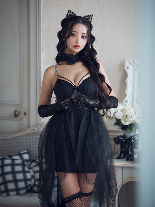 画像11: 【SALE!!】【即日発送！】【ハロウィン】チュールキャミワンピース 【コスプレ4点セット】【XS-Mサイズ/1カラー】[OF04] (11)