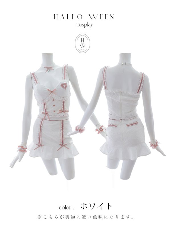 画像32: 【即日発送！】【ハロウィン】 ナースレースセットアップ【コスプレ6点セット】【XS-Mサイズ/2カラー】（CH02）[OF01-3] (32)