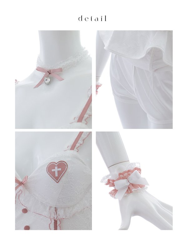 画像34: 【即日発送！】【ハロウィン】 ナースレースセットアップ【コスプレ6点セット】【XS-Mサイズ/2カラー】（CH02）[OF01-3] (34)