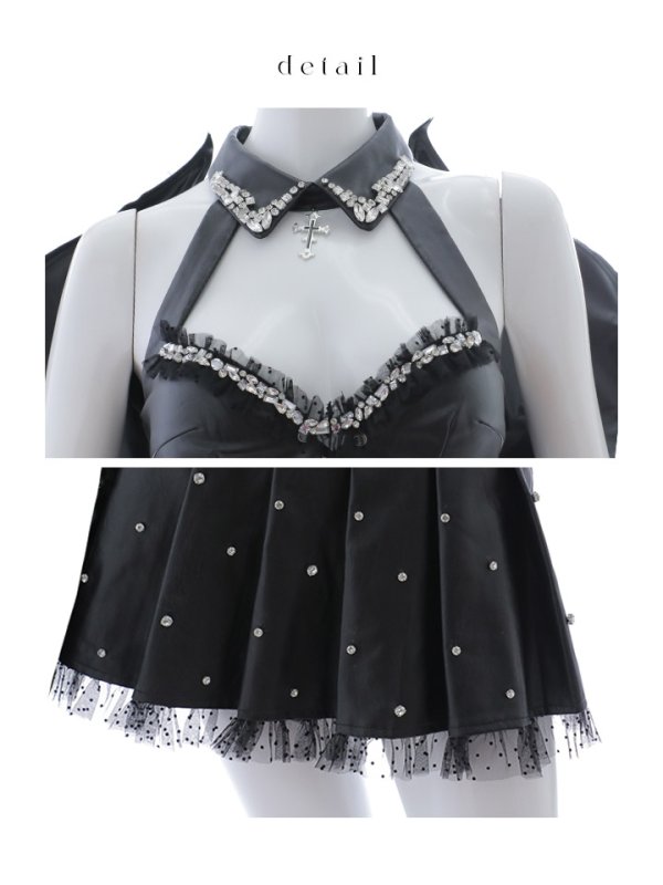 画像28: 【即日発送】【送料無料！】【ハロウィン】【うづきふうかコラボ】 レザーデビルセットアップ 【コスプレ6点セット】[HC03] (28)