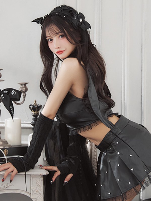 画像23: 【即日発送】【送料無料！】【ハロウィン】【うづきふうかコラボ】 レザーデビルセットアップ 【コスプレ6点セット】[HC03] (23)