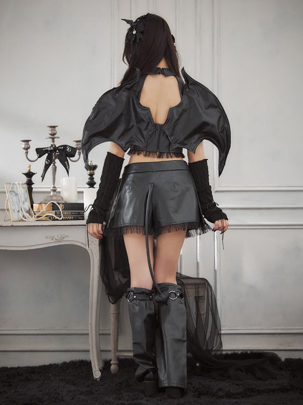 画像13: 【即日発送！】【ハロウィン】【うづきふうかコラボ】 レザーデビルセットアップ 【コスプレ6点セット】 【XS-Mサイズ/1カラー】[HC03] (13)
