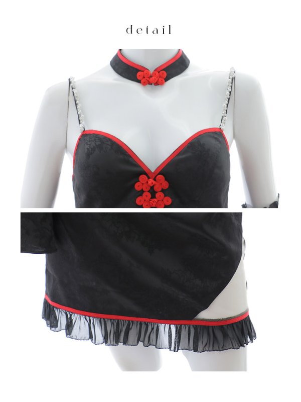 画像39: 【ハロウィン】ベルスリーブチャイナセットアップ 【コスプレ5点セット】【XS-Mサイズ/1カラー】オフショルチャイナワンピース 【コスプレ6点セット】 【XS-Lサイズ/3カラー】(SE01YN)[YMT] (39)