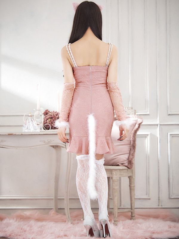 画像14: 【SALE!!】【即日発送！】【ハロウィン】 アームウォーマー付きワンピキャット 【コスプレ4点セット】 【XS-Mサイズ/1カラー】[OF01] (14)