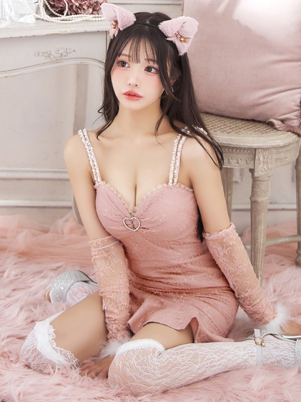 画像2: 【SALE!!】【即日発送！】【ハロウィン】 アームウォーマー付きワンピキャット 【コスプレ4点セット】 【XS-Mサイズ/1カラー】[OF01] (2)