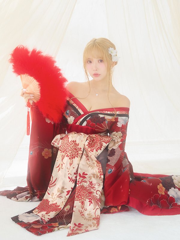 画像7: 【即日発送！】【ハロウィン】花魁ショートインロングワンピース 【コスプレ】【S-XLサイズ/2カラー】[OF01] (7)