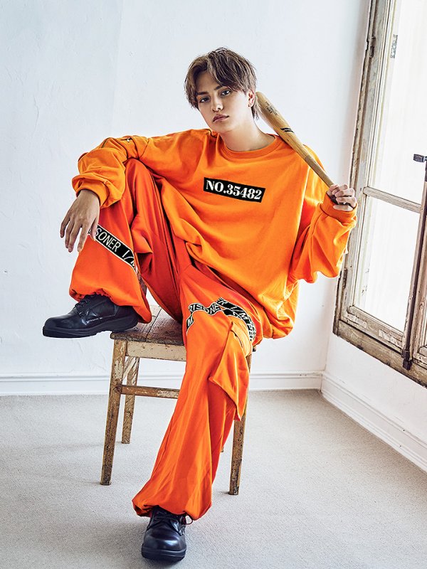 画像9: 【SALE!!】【即日発送！】【ハロウィン】 オレンジ囚人トレーナーセット 【コスプレ2点セット】【XXLサイズ/1カラー】(HC206-SV)[OF01] (9)