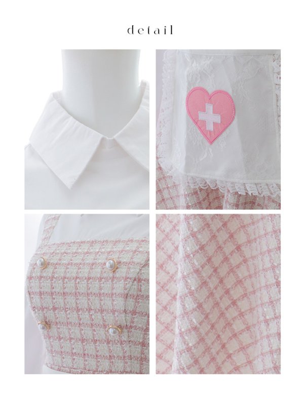 画像22: 【SALE!!】【即日発送！】【ハロウィン】ナースツイードロングフレア 【コスプレ3点セット】 【S-XLサイズ/1カラー】(CH02)[OF01] (22)