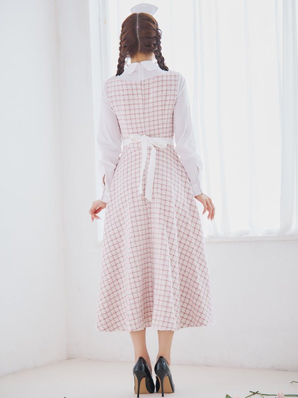 画像17: 【SALE!!】【即日発送！】【ハロウィン】ナースツイードロングフレア 【コスプレ3点セット】 【S-XLサイズ/1カラー】(CH02)[OF01] (17)