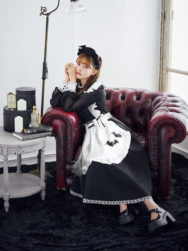 画像15: 【SALE!!】【即日発送！】【ハロウィン】クラシックメイドロングワンピース 【コスプレ3点セット】【S-XLサイズ/1カラー】[OF01] (15)