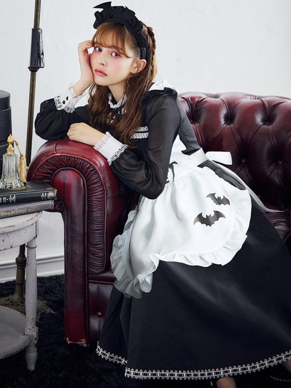 画像2: 【SALE!!】【即日発送！】【ハロウィン】クラシックメイドロングワンピース 【コスプレ3点セット】【S-XLサイズ/1カラー】[OF01] (2)