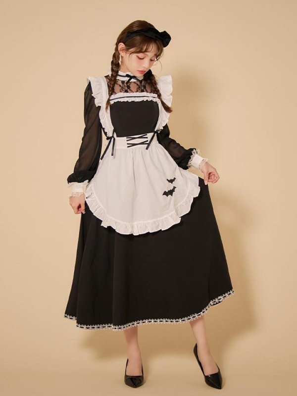 画像10: 【SALE!!】【即日発送】【ハロウィン】クラシックメイドロングワンピース【コスプレ3点セット】【S-XLサイズ/1カラー】[HC03] (10)