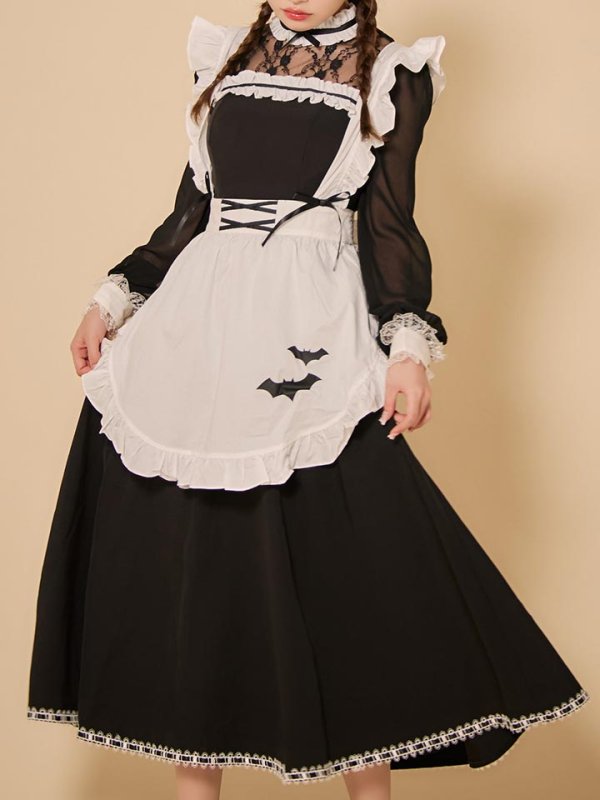 画像20: 【SALE!!】【即日発送】【ハロウィン】クラシックメイドロングワンピース【コスプレ3点セット】【S-XLサイズ/1カラー】[HC03] (20)