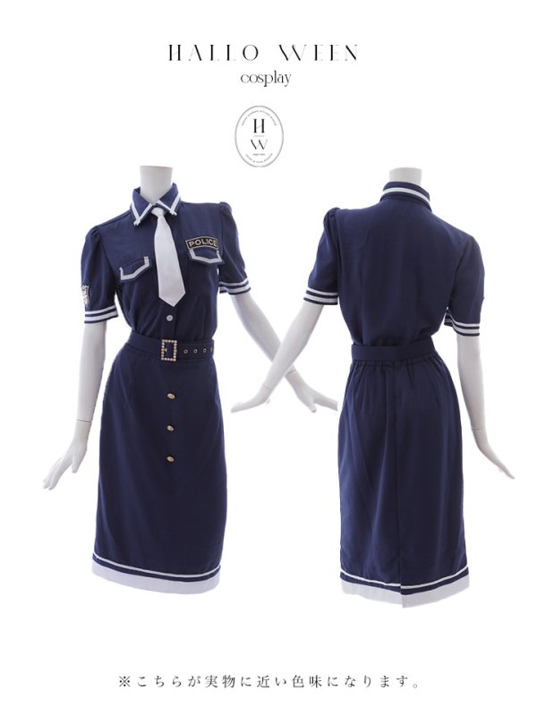 画像18: 【即日発送！】【ハロウィン】ポリスタイトロング 【コスプレ5点セット】 【S-Lサイズ/1カラー】[YMT-B] (18)