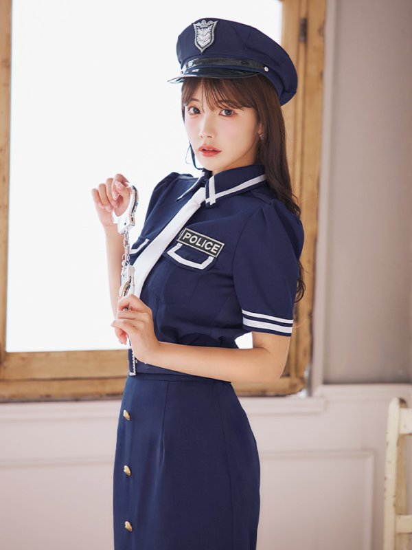 画像11: 【即日発送！】【ハロウィン】ポリスタイトロング 【コスプレ5点セット】 【S-Lサイズ/1カラー】[YMT-B] (11)