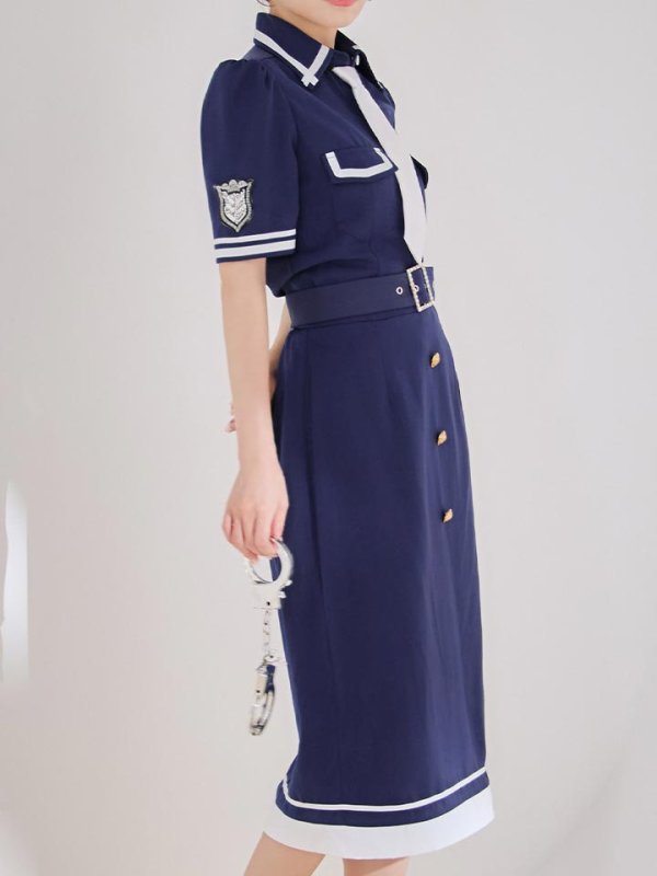 画像22: 【SALE!!】【即日発送！】【ハロウィン】ポリスタイトロング 【コスプレ5点セット】 【S-Lサイズ/1カラー】[HC03-B] (22)