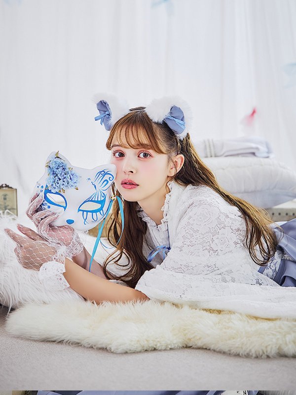 画像11: 【即日発送！】【ハロウィン】猫巫女レース袴 【コスプレ5点セット】 【FREEサイズ/2カラー】[OF01-OMN] (11)