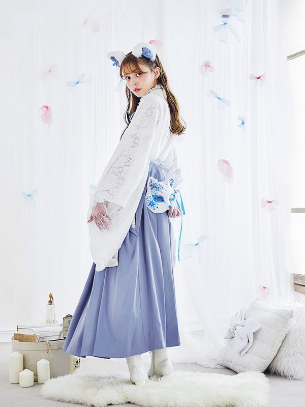 画像13: 【即日発送！】【ハロウィン】猫巫女レース袴 【コスプレ5点セット】 【FREEサイズ/2カラー】[OF01-OMN] (13)