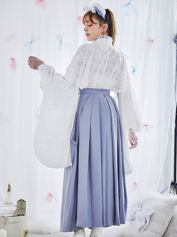 画像19: 【即日発送！】【ハロウィン】猫巫女レース袴 【コスプレ5点セット】 【FREEサイズ/2カラー】[OF01-OMN] (19)