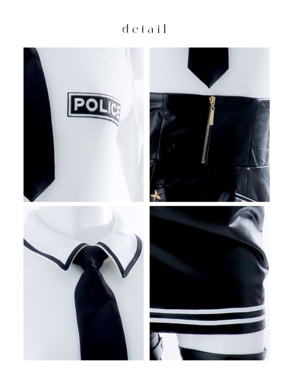 画像35: 【SALE!!】【即日発送】【ハロウィン】 レザーポリスワンピースコスプレ 【コスプレ4点セット】 【XS-Mサイズ/1カラー】(HC206-SV)[HC03-B] (35)