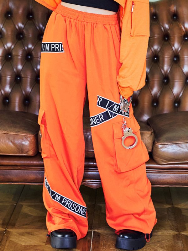 画像21: 【SALE!!】【即日発送！】【ハロウィン】オレンジ囚人長袖Tシャツセット 【コスプレ3点セット】【S-XLサイズ/1カラー】[OF01] (21)