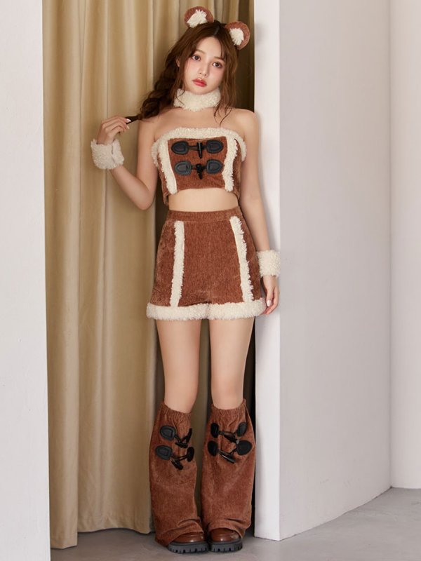 画像2: 【即日発送】【ハロウィン】ムートンベアセットアップ【コスプレ7点セット】【XS-Mサイズ/1カラー】[OF03] (2)