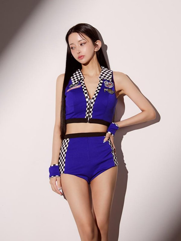 画像2: 【即日発送】【ハロウィン】レースクイーンセットアップ【コスプレ3点セット】【XS-Lサイズ/2カラー】[HC03] (2)