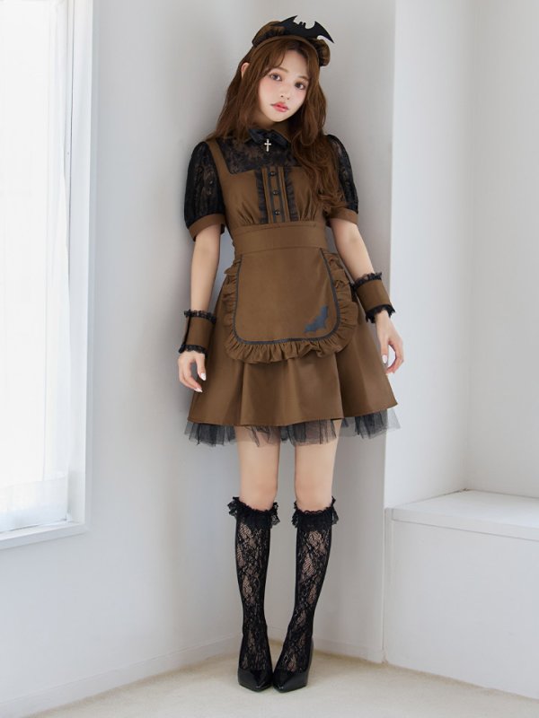 画像8: 【即日発送】【ハロウィン】コウモリクラシカルメイド【コスプレ6点セット】【S-XLサイズ/2カラー】[HC03] (8)