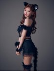 画像13: 【ハロウィン】ファー黒猫セットアップ【コスプレ5点セット】【XS-Mサイズ/1カラー】[OF04] (13)