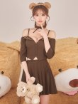 画像3: 【即日発送】【ハロウィン】オフショルプリーツ くまセットアップコスプレ【コスプレ5点セット】【XS-Lサイズ/1カラー】[HC03] (3)