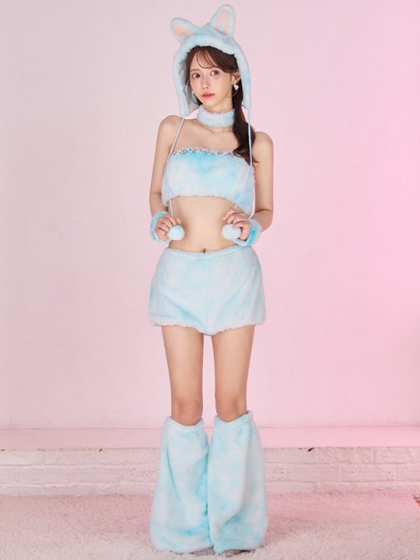 画像3: 【即日発送】【ハロウィン】パステルもこもこバニー【コスプレ7点セット】【フリーサイズ/6カラー】[OF03] (3)