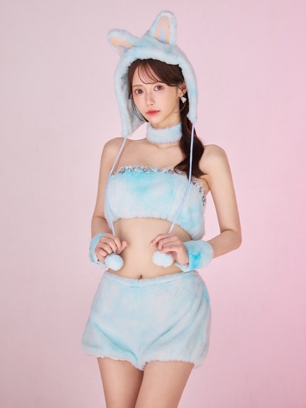 画像23: 【即日発送】【ハロウィン】パステルもこもこバニー【コスプレ7点セット】【フリーサイズ/6カラー】[OF03] (23)