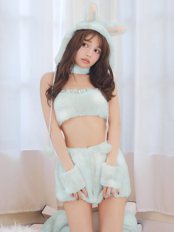 画像10: 【即日発送】【ハロウィン】パステルもこもこバニー【コスプレ7点セット】【フリーサイズ/6カラー】[OF03] (10)