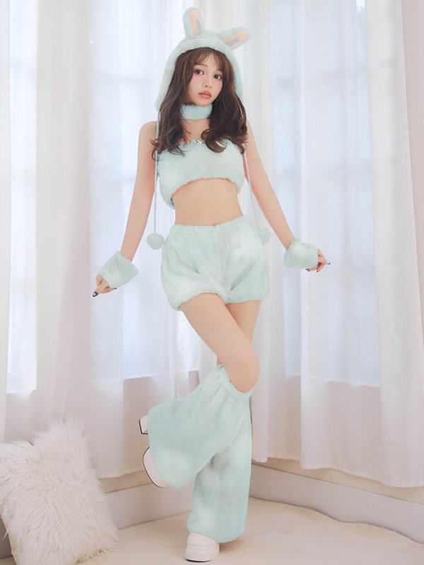 画像11: 【即日発送】【ハロウィン】パステルもこもこバニー【コスプレ7点セット】【フリーサイズ/6カラー】[OF03] (11)