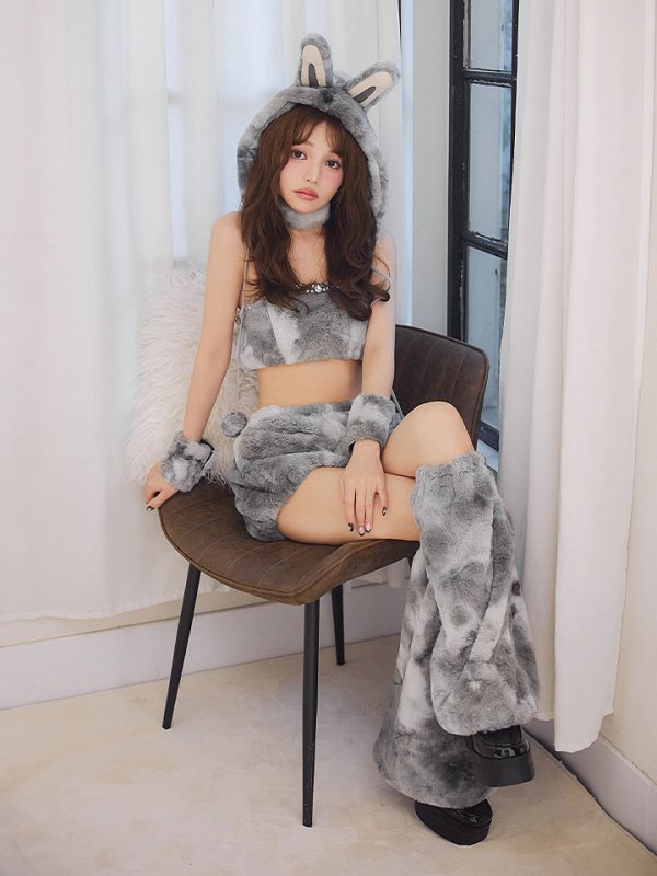 画像21: 【即日発送】【ハロウィン】パステルもこもこバニー【コスプレ7点セット】【フリーサイズ/6カラー】[OF03] (21)