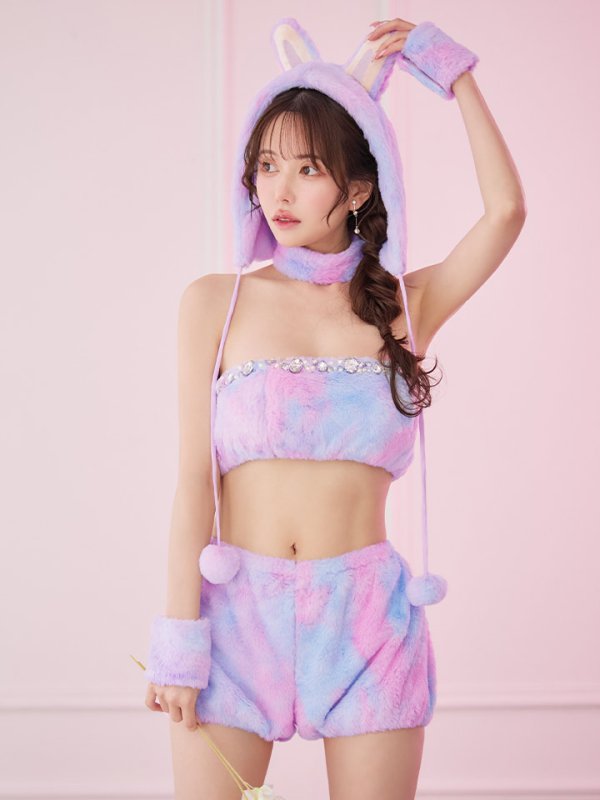 画像3: 【即日発送】【ハロウィン】パステルもこもこバニー【コスプレ7点セット】【フリーサイズ/6カラー】[OF03] (3)