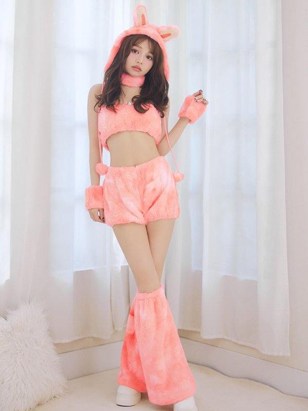 画像4: 【即日発送】【ハロウィン】パステルもこもこバニー【コスプレ7点セット】【フリーサイズ/6カラー】[OF03] (4)