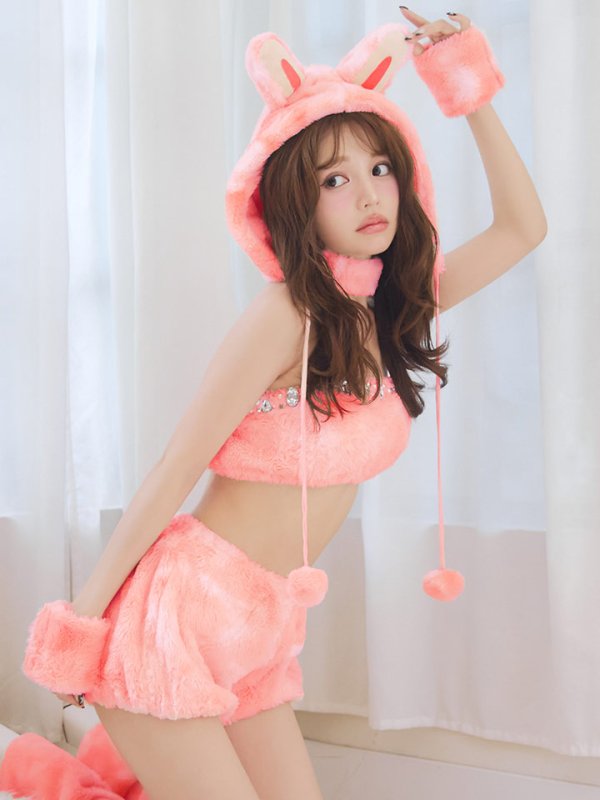 画像6: 【即日発送】【ハロウィン】パステルもこもこバニー【コスプレ7点セット】【フリーサイズ/6カラー】[OF03] (6)