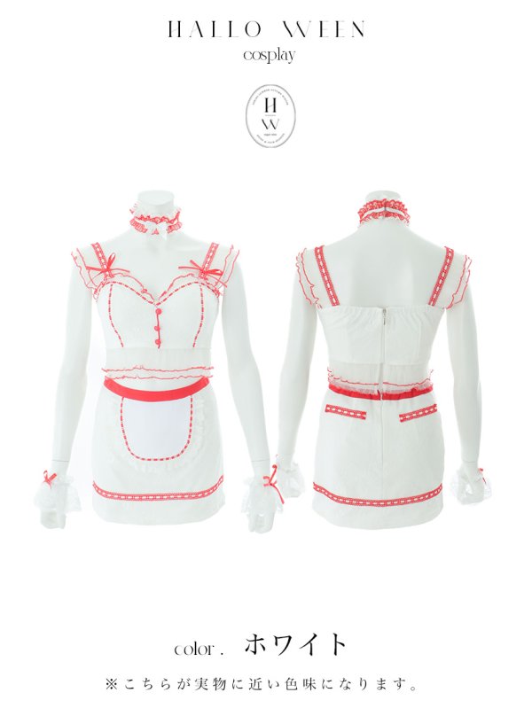 画像23: 【即日発送】【ハロウィン】セクシーメイドセットアップ/レース【コスプレ6点セット】 【S-Mサイズ】【HC03】 (23)