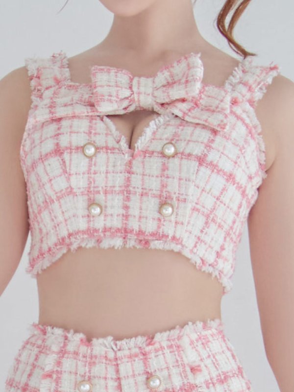 画像21: 【SALE!!】【即日発送】【ハロウィン】ツイードバニーリボンセットアップ（パンツ）【コスプレ6点セット】 【XS-Mサイズ/2カラー】[HC03] (21)