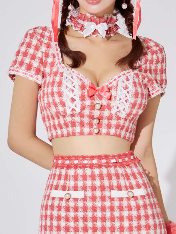 画像17: 【SALE!!】【即日発送】【ハロウィン】ツイードキャットセットアップ 【コスプレ6点セット】 【XS-Mサイズ/4カラー】[HC03] (17)