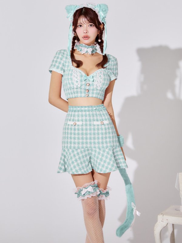 画像24: 【SALE!!】【即日発送】【ハロウィン】ツイードキャットセットアップ 【コスプレ6点セット】 【XS-Mサイズ/4カラー】[HC03] (24)